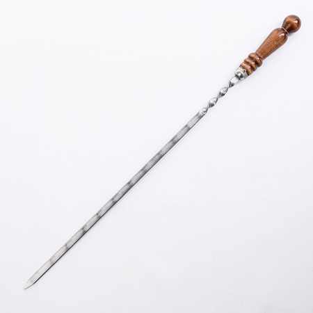 Stainless skewer 670*12*3 mm with wooden handle в Чебоксарах
