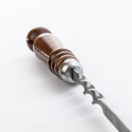 Шампур нержавеющий 620*12*3 мм с деревянной ручкой в Чебоксарах