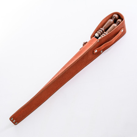 A set of skewers 670*12*3 mm in an orange leather case в Чебоксарах