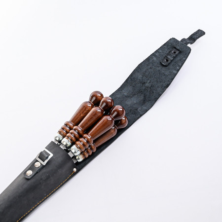 A set of skewers 670*12*3 mm in a black leather case в Чебоксарах