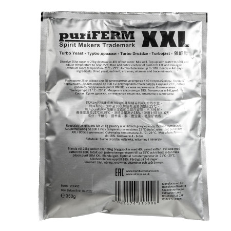 Turbo yeast alcohol "PuriFerm XXL" (350 gr) в Чебоксарах