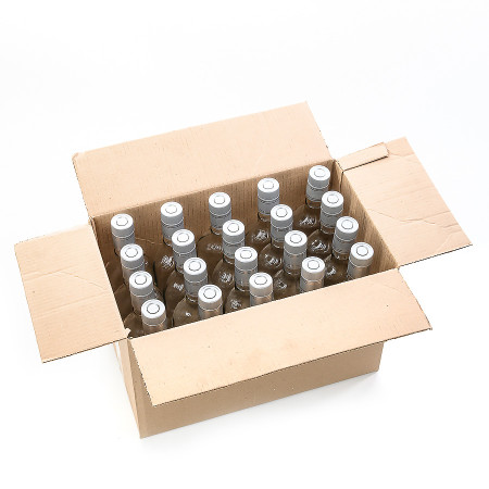 20 бутылок "Фляжка" 0,5 л с пробками гуала в коробке в Чебоксарах