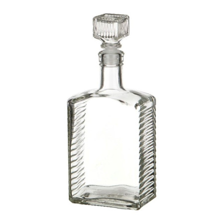 Бутылка (штоф) "Кристалл" стеклянная 0,5 литра с пробкой  в Чебоксарах